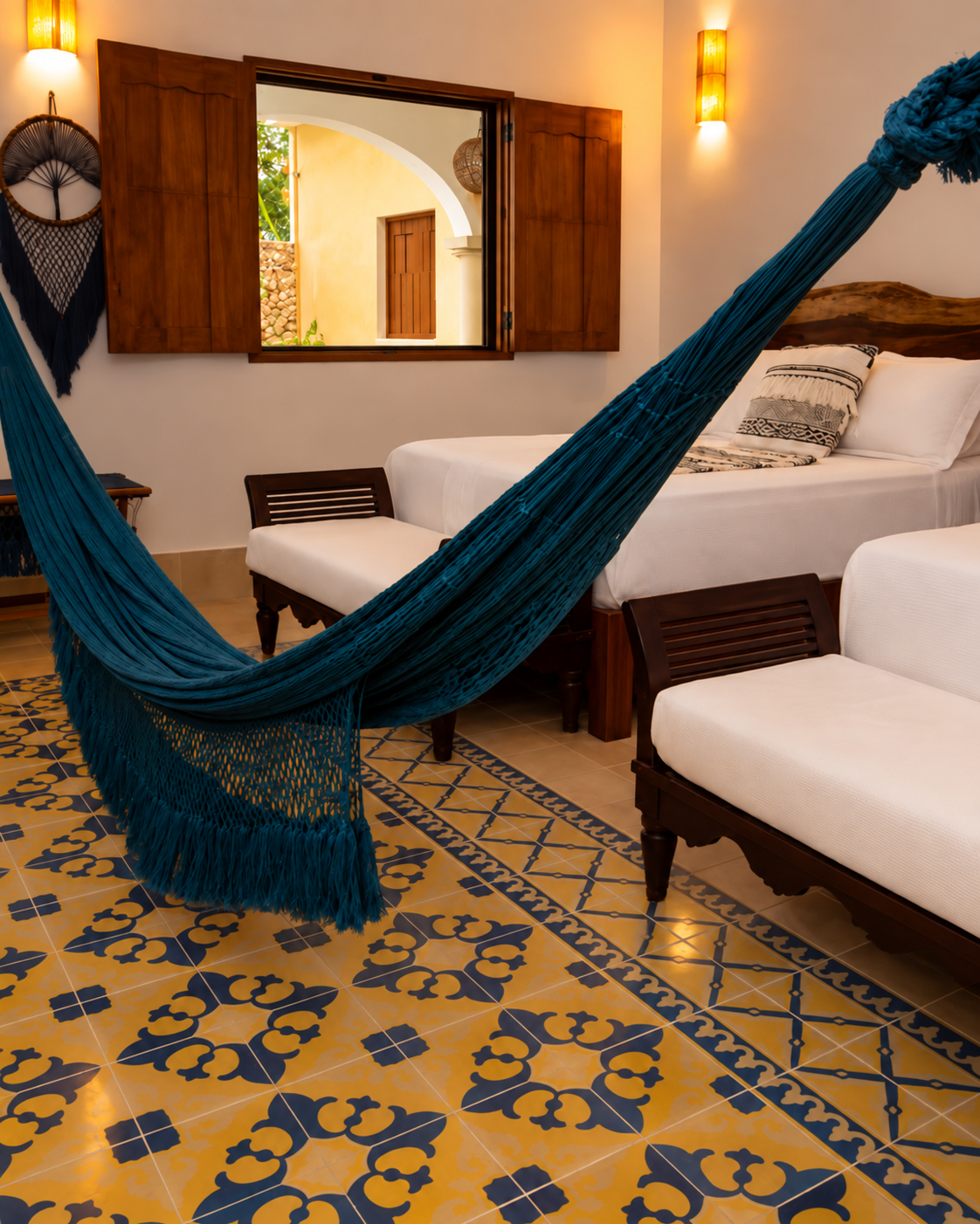 Habitación doble con dos camas en Hotel Posada San Juan